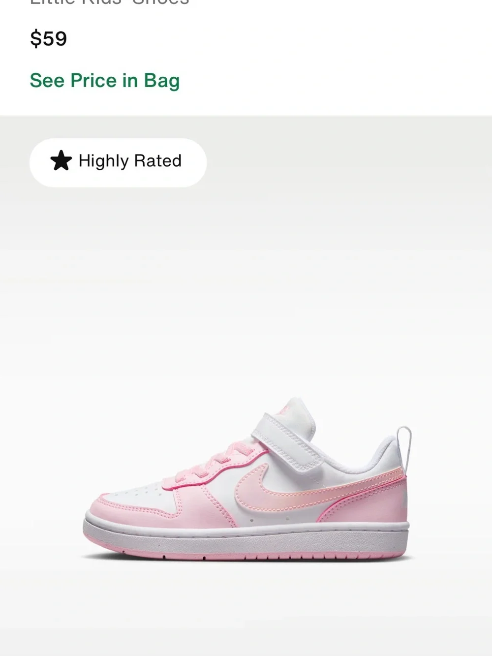 Nike size low pink